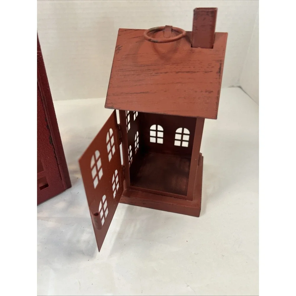 Red Barn Lamp Night Light Country Rustic Metal Farmhouse Decor Tea light Lot